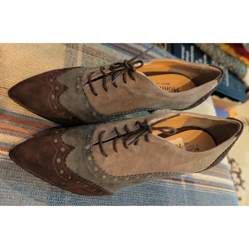 Sexy Monna Lisa Size 8 M (EU 38.5) Leather Suede Italy Shoes Heels Tri-Color